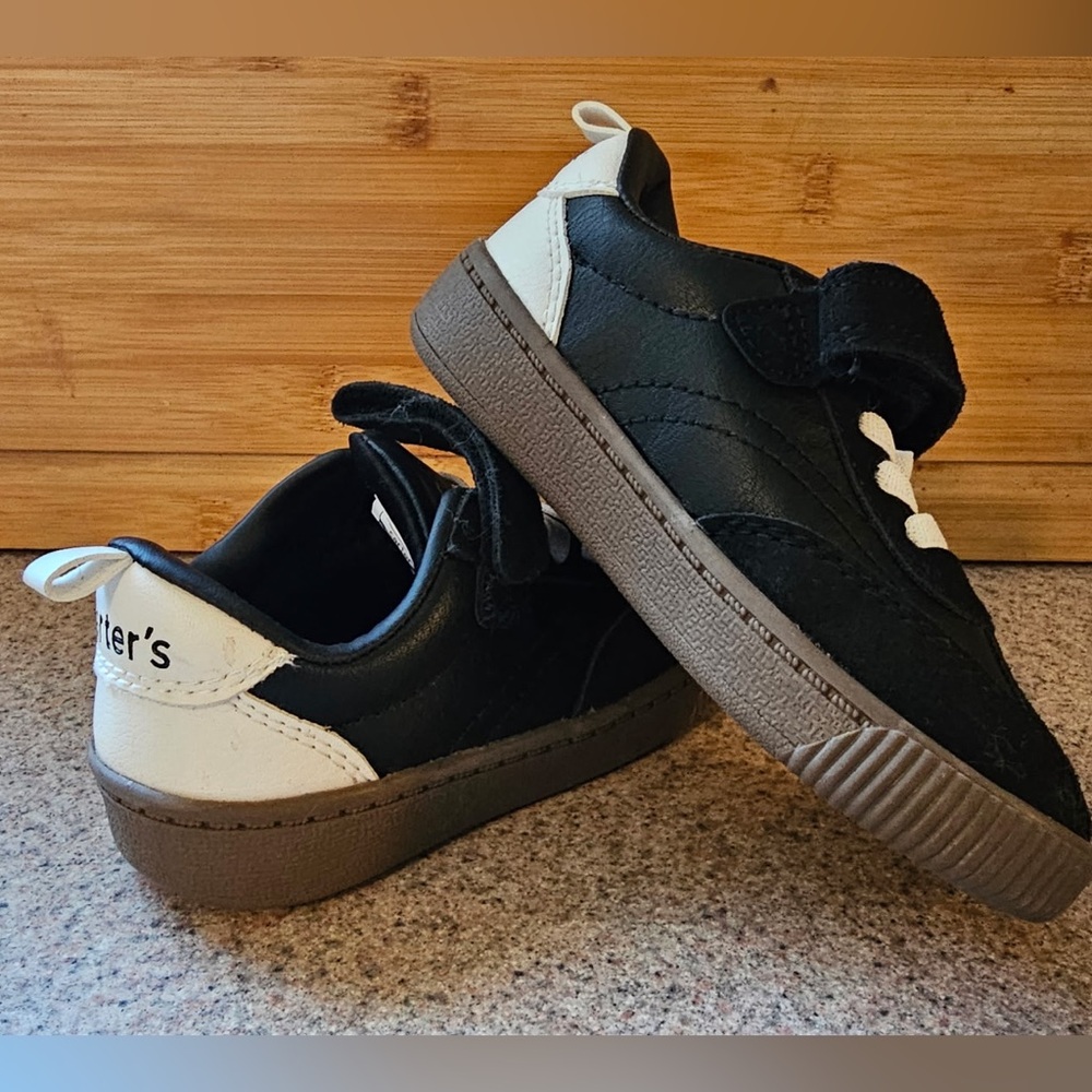 Black and White Velcro Sneakers